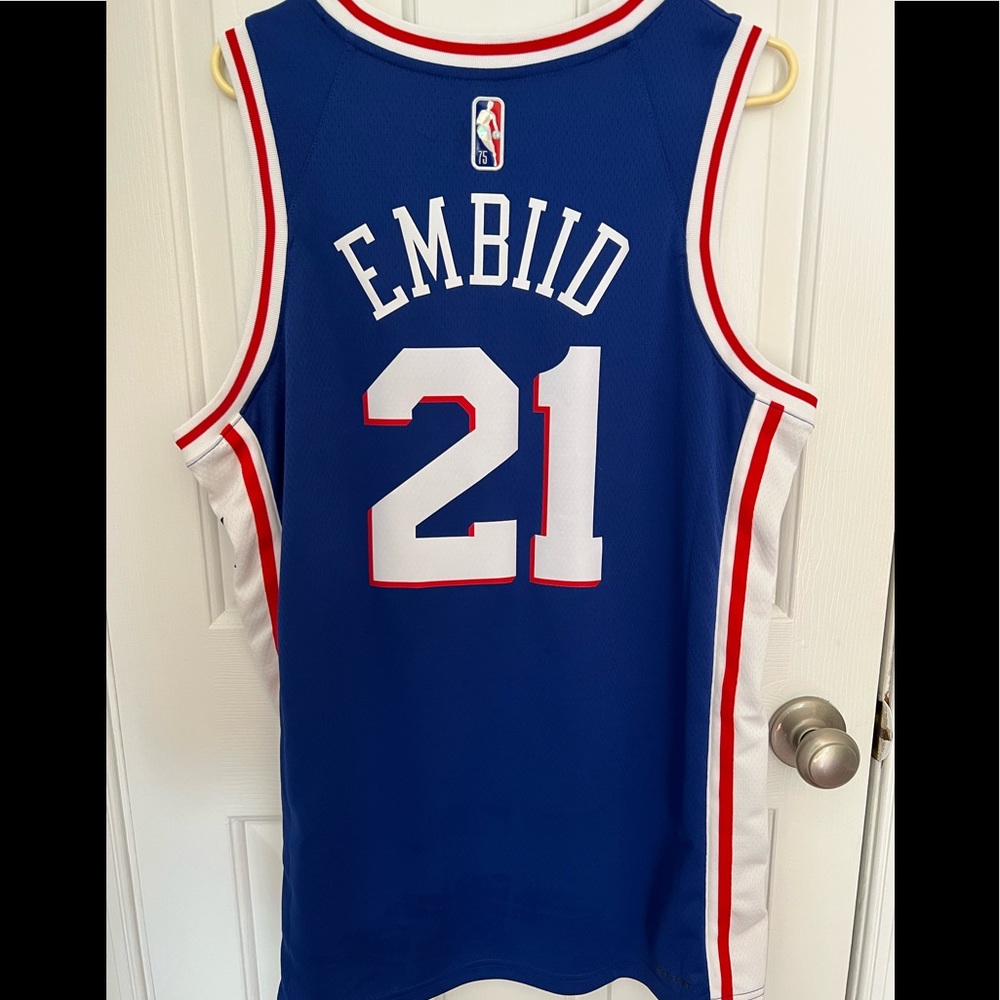 Mens Nike Authentic Dri-FIT Joel Imbiid Philadelphia 76’ers Jersey. NWT.
